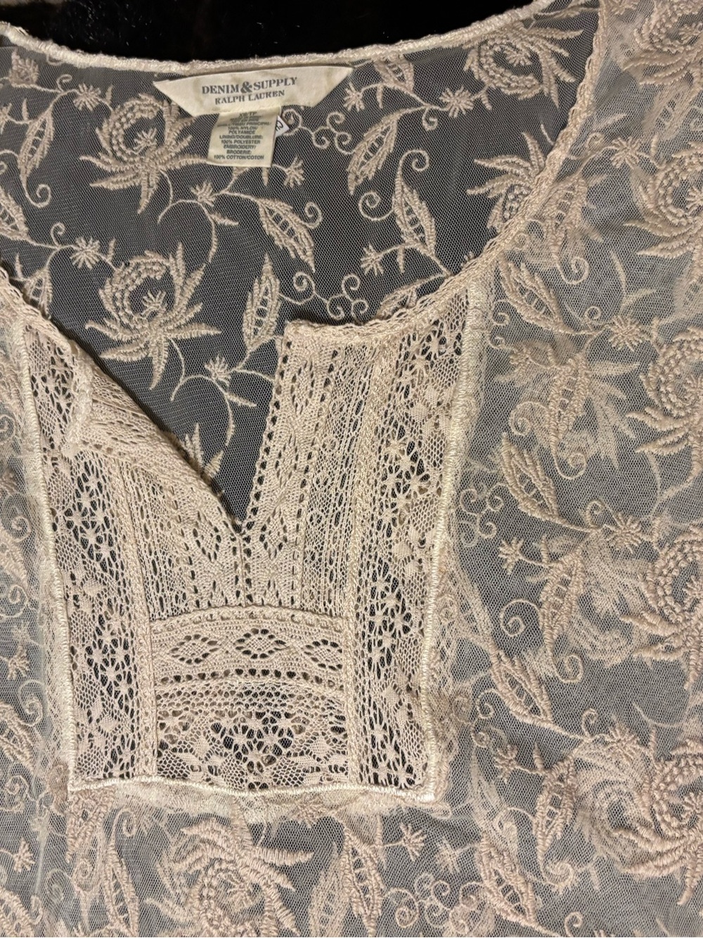 Ralph Lauren ecru lace cover up XS - Picture 2 of 3